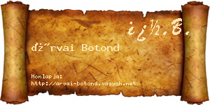 Árvai Botond névjegykártya