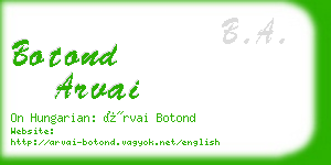 botond arvai business card